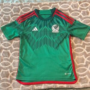 Authentic Adidas youth 2022 Mexico Soccer Jersey - green and red
